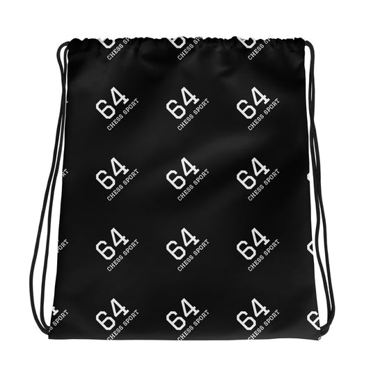 64 Chess Sport Drawstring Bag Black