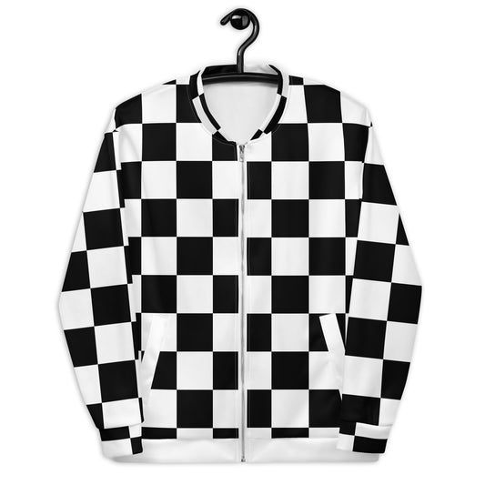 Checkered Women Bomber Jacket