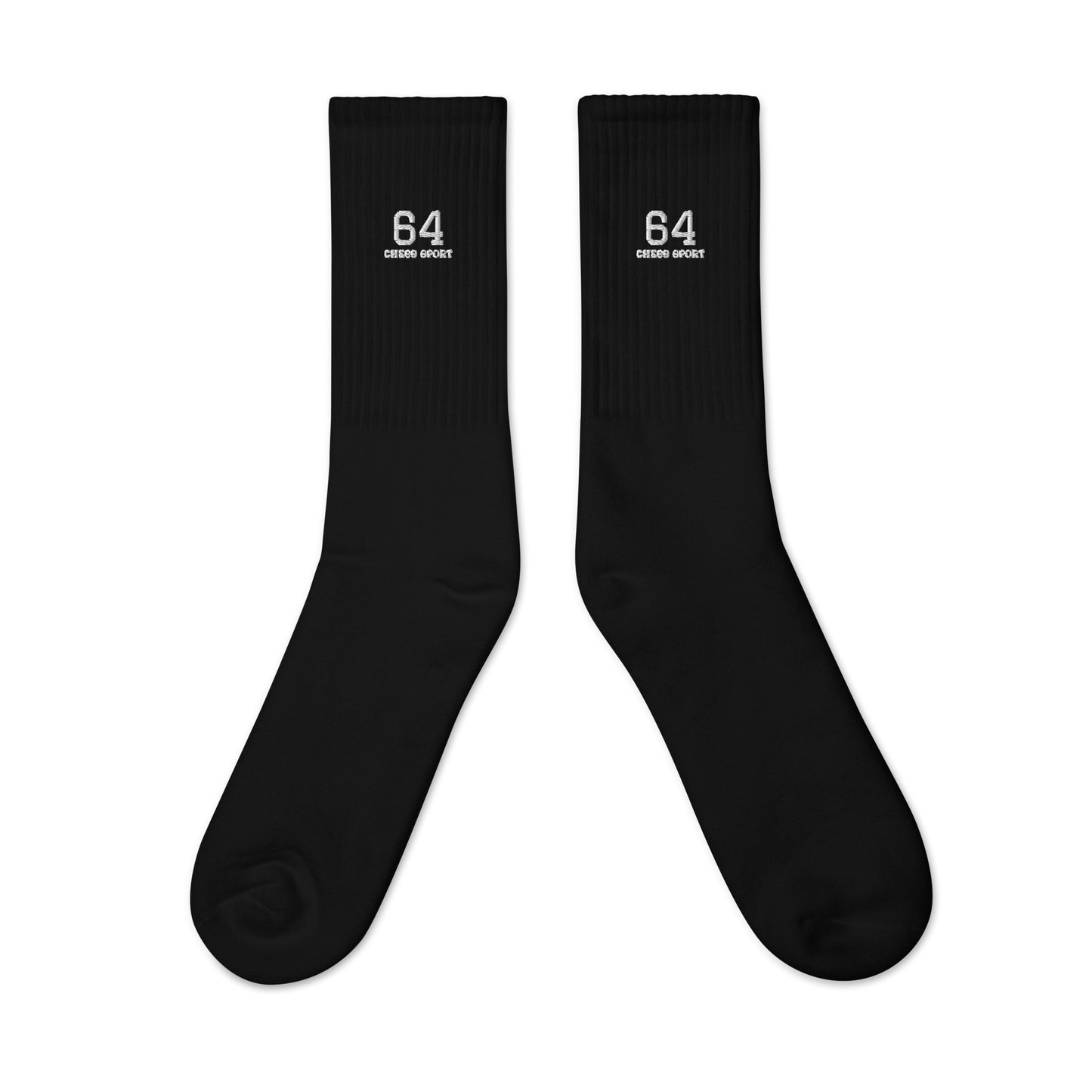 64 Chess Sport Embroidered Socks Black