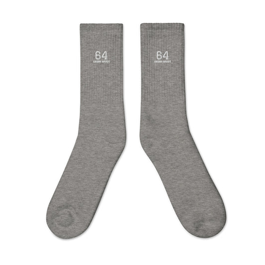 64 Chess Sport Embroidered Socks Grey