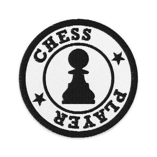 Chess Player Embroidered Patch Black/White