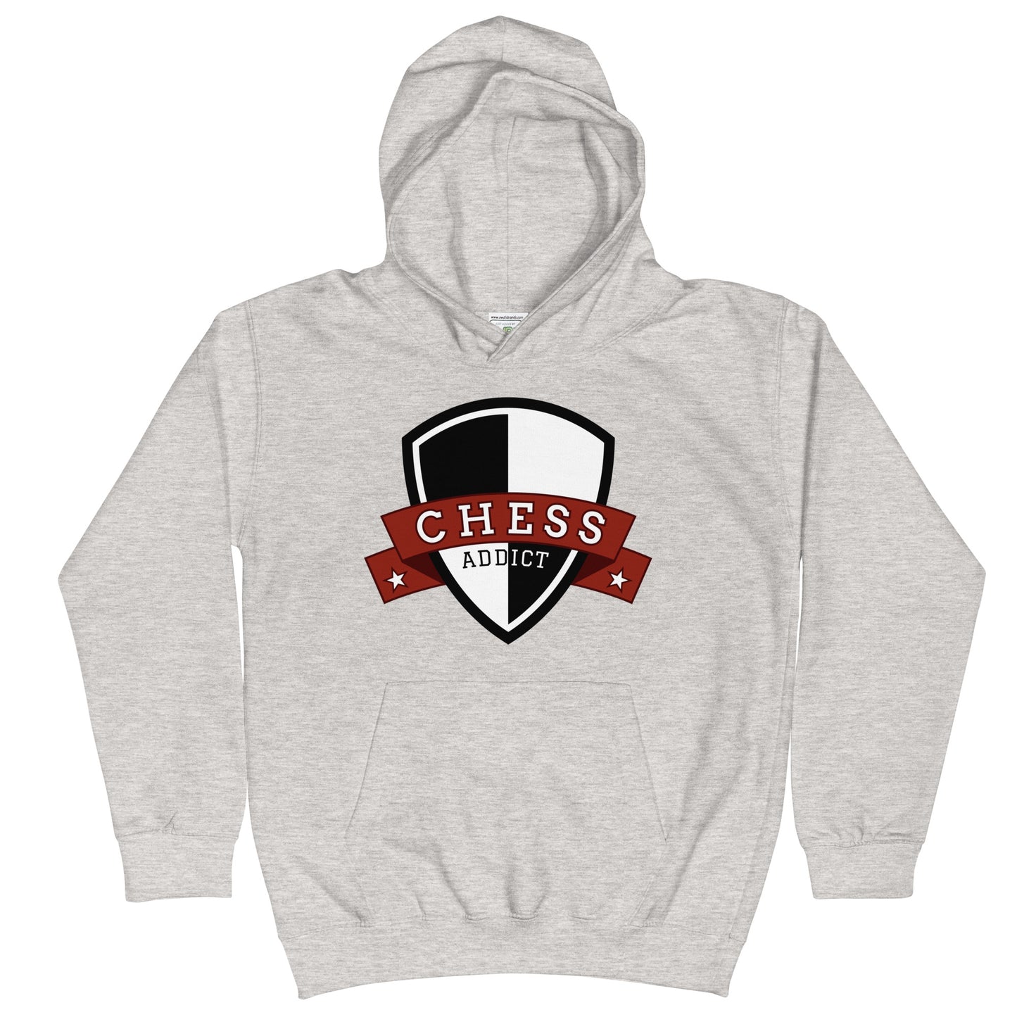 Chess Addict Kids Hoodie Grey