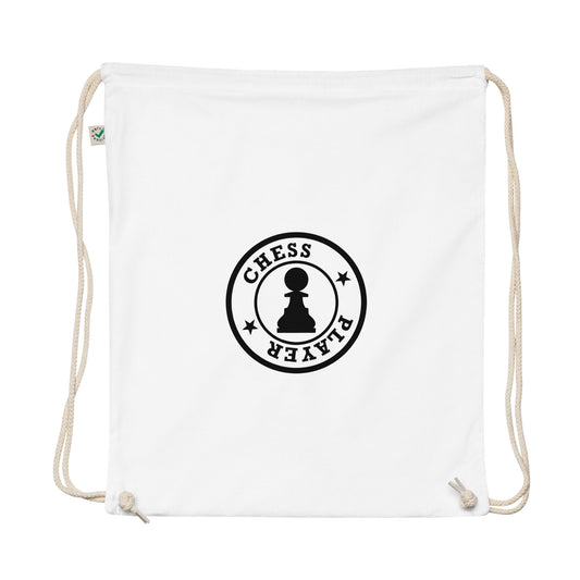 Chess Player Logo Cotton Stringbag White